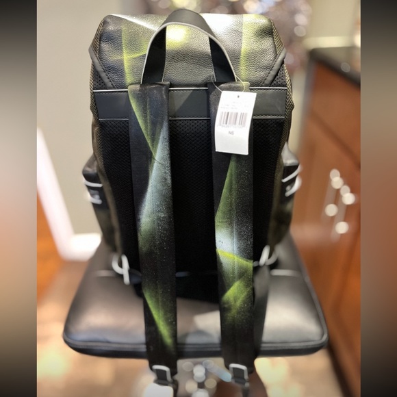 NWT LTD ED MICHAEL KORS AUTH COOPER POCKET MEN BACKPACK OLIVE BLACK SIGNED CERT - Picture 5 of 12